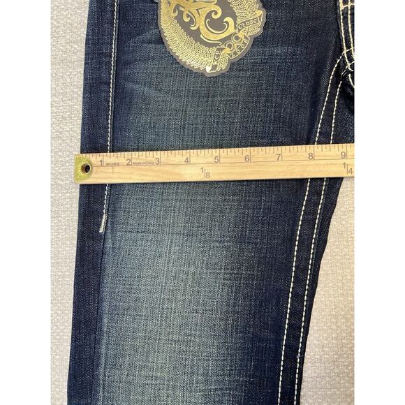 Key Closet Jeans Women Sz 26 Blue KC Art Collection Y2K Denim Dragon Embellished - Picture 13 of 16